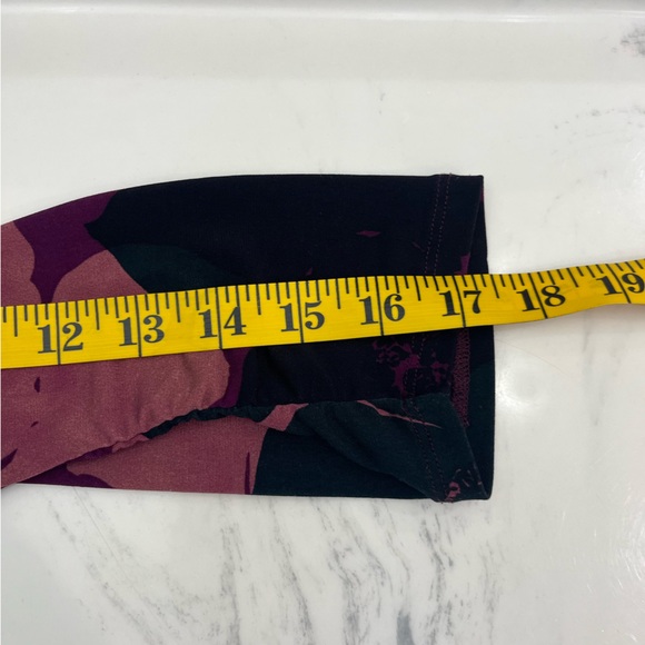 CAbi Women's Medium Black Purple Pink Floral Print Faux Wrap 3/4 Sleeve Dress - Picture 11 of 14